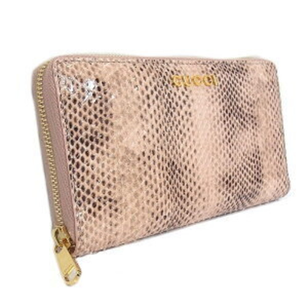 Gucci Long Wallet Zip Python Leather PinkScript A… - image 2